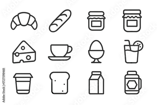 Bowl butter icon cese breakfast vector pat coffee icons jar orange continental