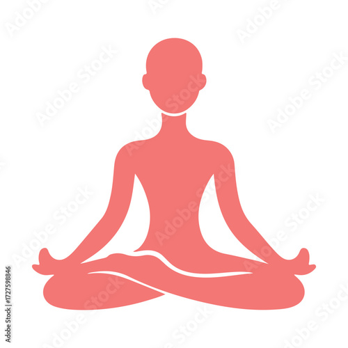Minimal Vector Yoga Pose Design – Elegant Silhouette Illustration of Meditative Fitness Posture, Modern Wellness and Mindfulness Graphic Symbol for Health, Spa, Meditation, and Lifestyle Branding