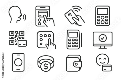 Code reader accessibility payment icon large haptic icons pay voice feedback vector