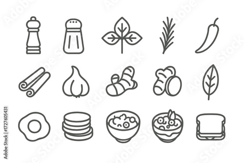 Pepper cinnamon icon stick icons root slice bay chili vector spices shaker