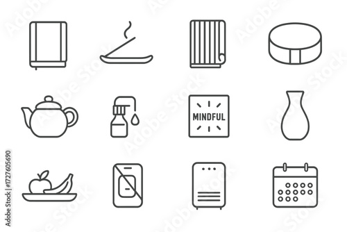 Mindful minimalist ceramic icon stool geometric modern wall interiors tiled faucet vector