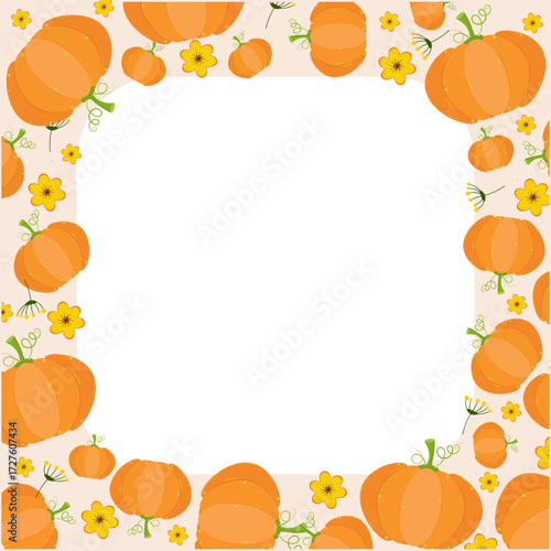 Pumpkin background, template, autumn background, pumpkin, flowers, fall, Halloween, text box