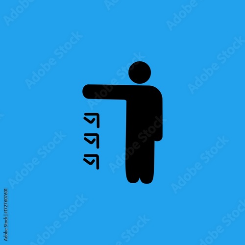 direction symbol icon with blue bigroun