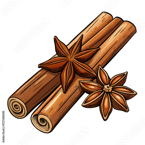 star anise and cinnamon sticks