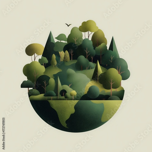 Green landscape with trees and hills representing nature conservation efforts