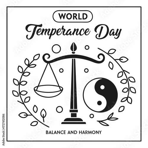 WORLD TEMPERANCE DAY vector illustration