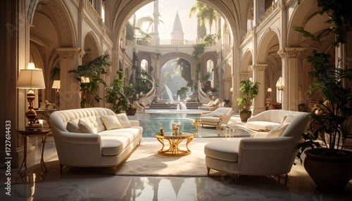 Elegant Damask Classic Artistic Background.