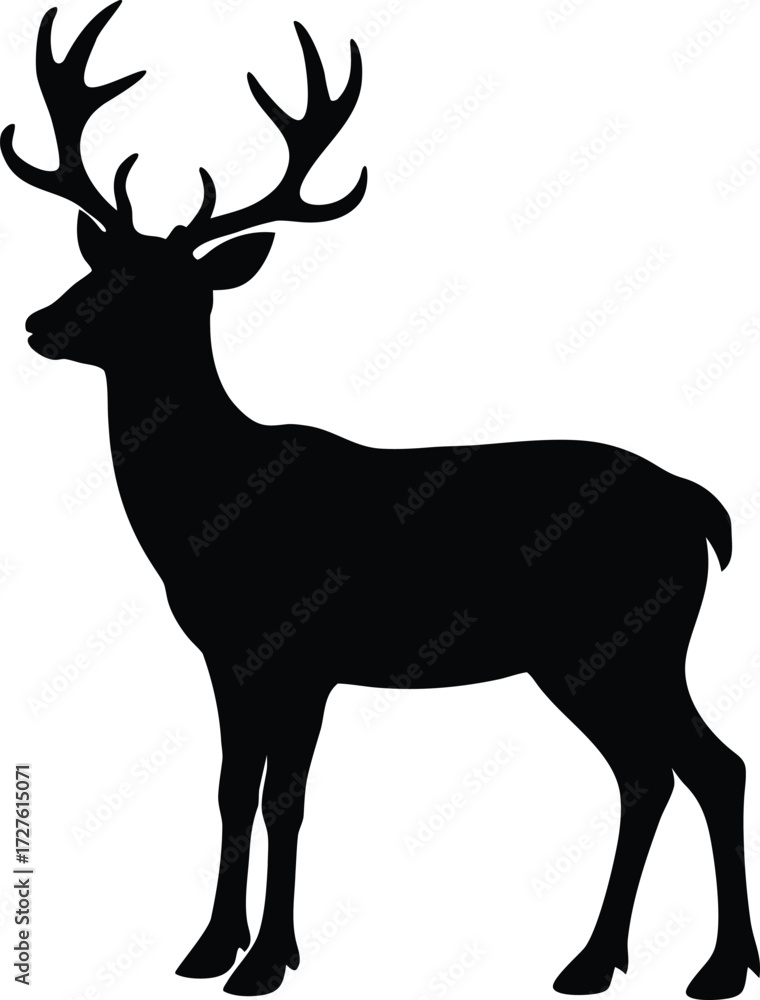 Obraz premium deer silhouette vector illustration