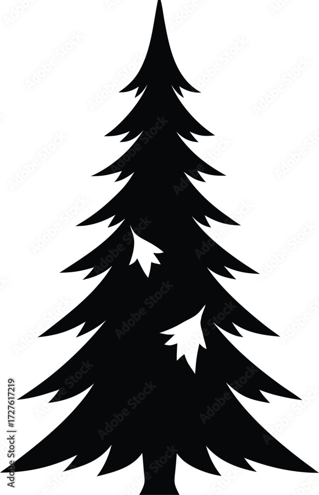 Obraz premium christmas tree silhouette