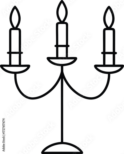 candlestick with candle and candlestick