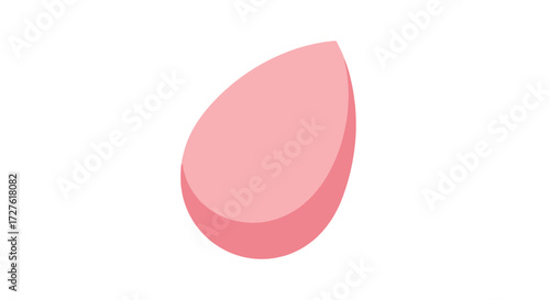 A single pink makeup sponge with a teardrop shape.