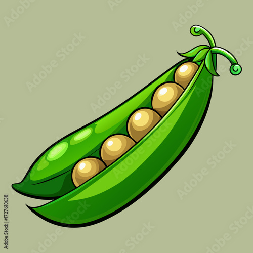 green peas on a white background