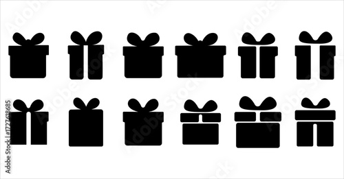 Black gift box bundle design vector