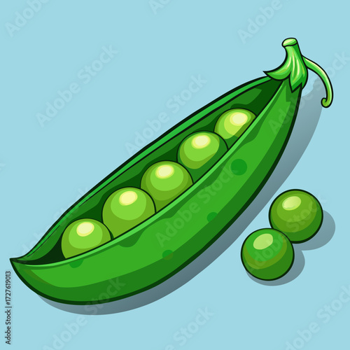 green peas isolated on white