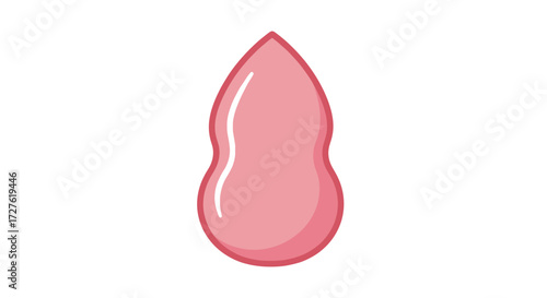 Pink teardrop-shaped makeup sponge for flawless application.