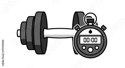 Dumbbell with Stopwatch for Workout Timing.