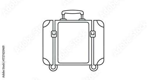 Classic Vintage Suitcase with Retractable Handle and Wheels.