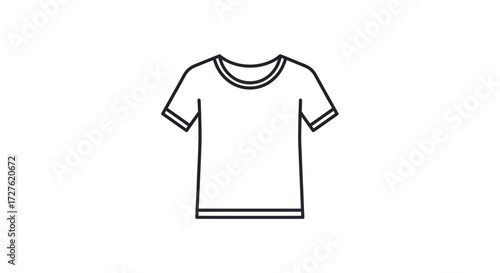 Simple Line Drawing of a Short-Sleeved T-Shirt.