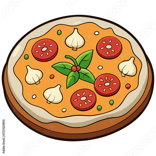 pizza with tomato and cheese
