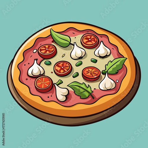 pizza with salami and cheese