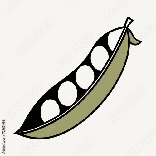 vector illustration of a green peas