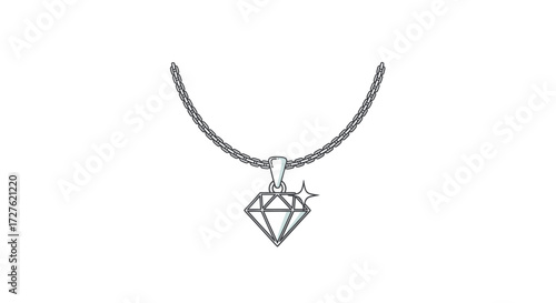 Elegant Diamond Pendant Necklace with Delicate Chain.