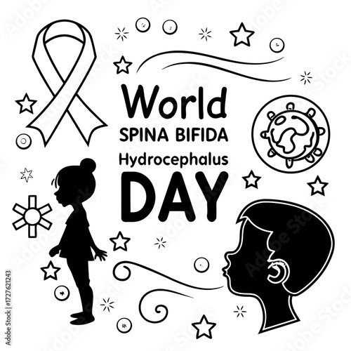 WORLD SPINA BIFIDA AND HYDROCEPHALUS DAY vector illustration
