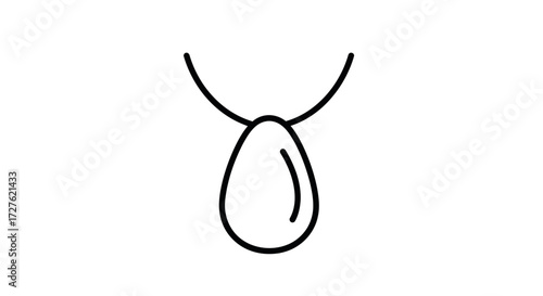Simple Outline Drawing of a Pendant Necklace.
