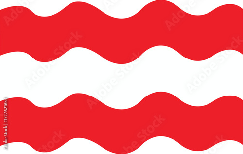 Two parallel wavy red lines on a white background