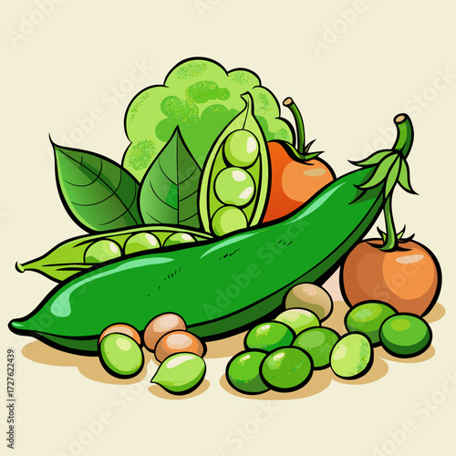 fresh vegetables on white background