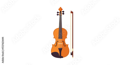 Classical Violin and Bow: A Stringed Instrument for Orchestral Music.