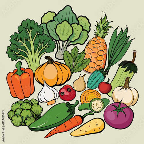 set of vegetables