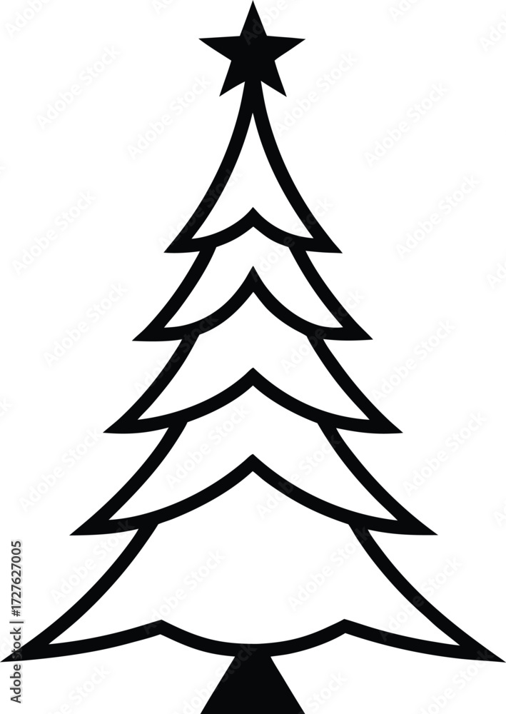 Obraz premium christmas tree vector illustration