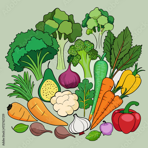 set of vegetables