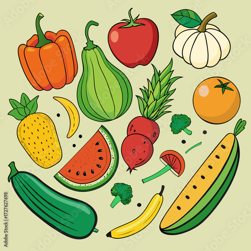 vegetables seamless pattern