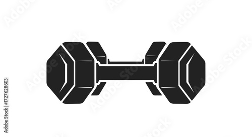 Black Silhouette Dumbbell for Strength Training and Exercise.