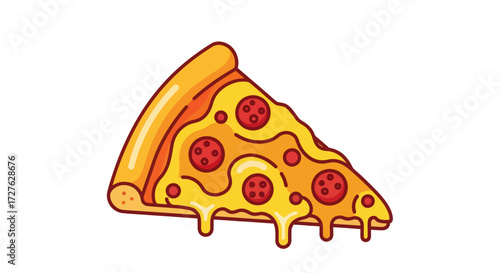 Delicious slice of pepperoni pizza with melted cheese and golden crust.