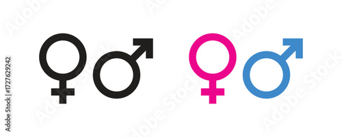 Gender icon. Man and Woman icon. Feminine and masculine symbols. Male and Female symbol vector