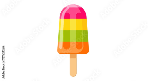 Colorful Layered Popsicle on a Stick Summer Treat.