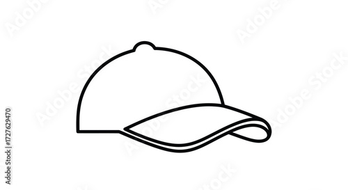 Simple Line Art Icon of a Baseball Cap.