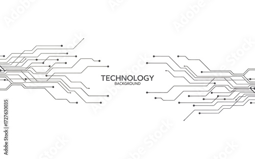 Minimalist technological circuit board design with abstract lines