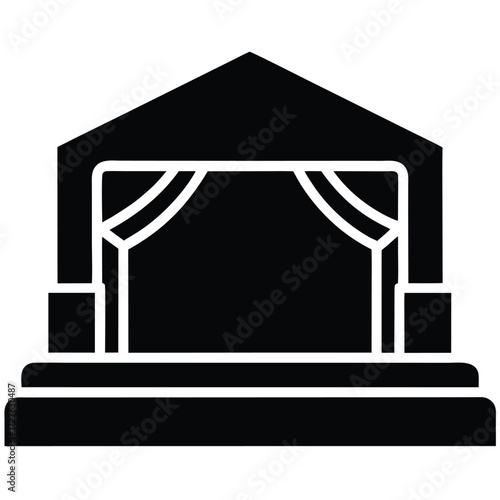 auditorium stage vector icon on white background