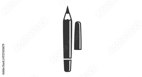 A Sharp Pencil with its Cap Detached Ready for Use.
