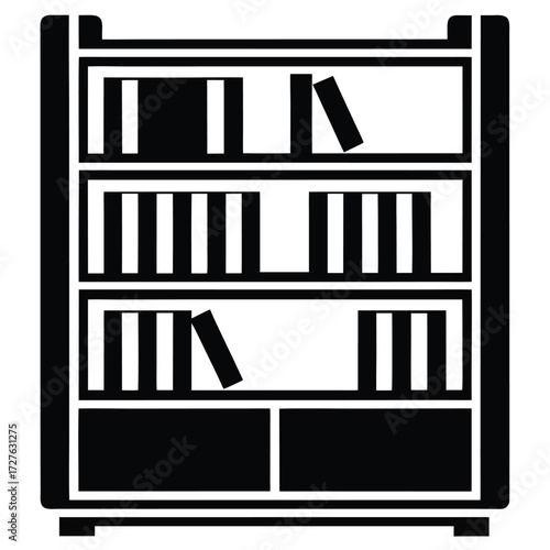 bookshelf vector icon on white background