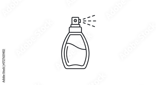 Line art illustration of a perfume spray bottle.