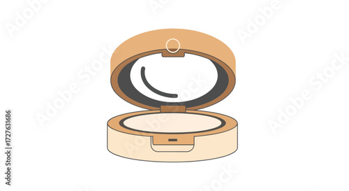 Compact Powder Makeup with Built-in Mirror.
