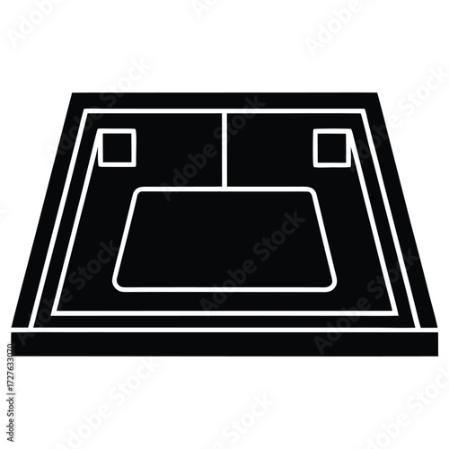 gymnasium floor markings vector icon on white back