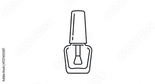 Outline Illustration of a Nail Polish Bottle.