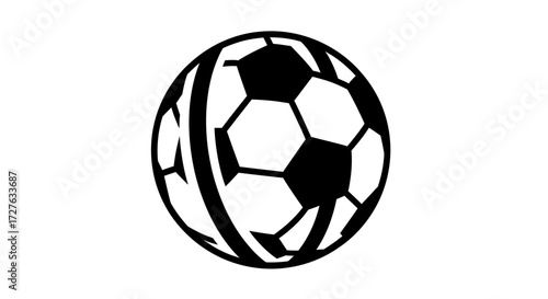 Dynamic Black and White Soccer Ball Graphic.