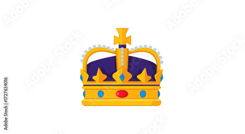Ornate Golden Crown with Jewels and Royal Design.